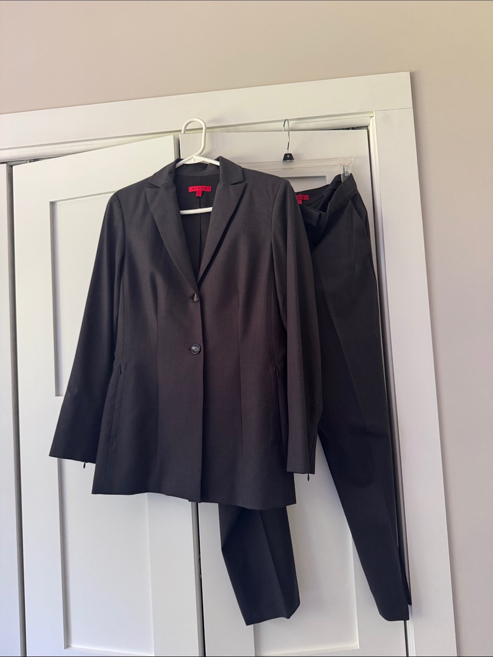 Burns Classic Women's Dark Grey/Black Blazer and Trouser Suit Jacket Set